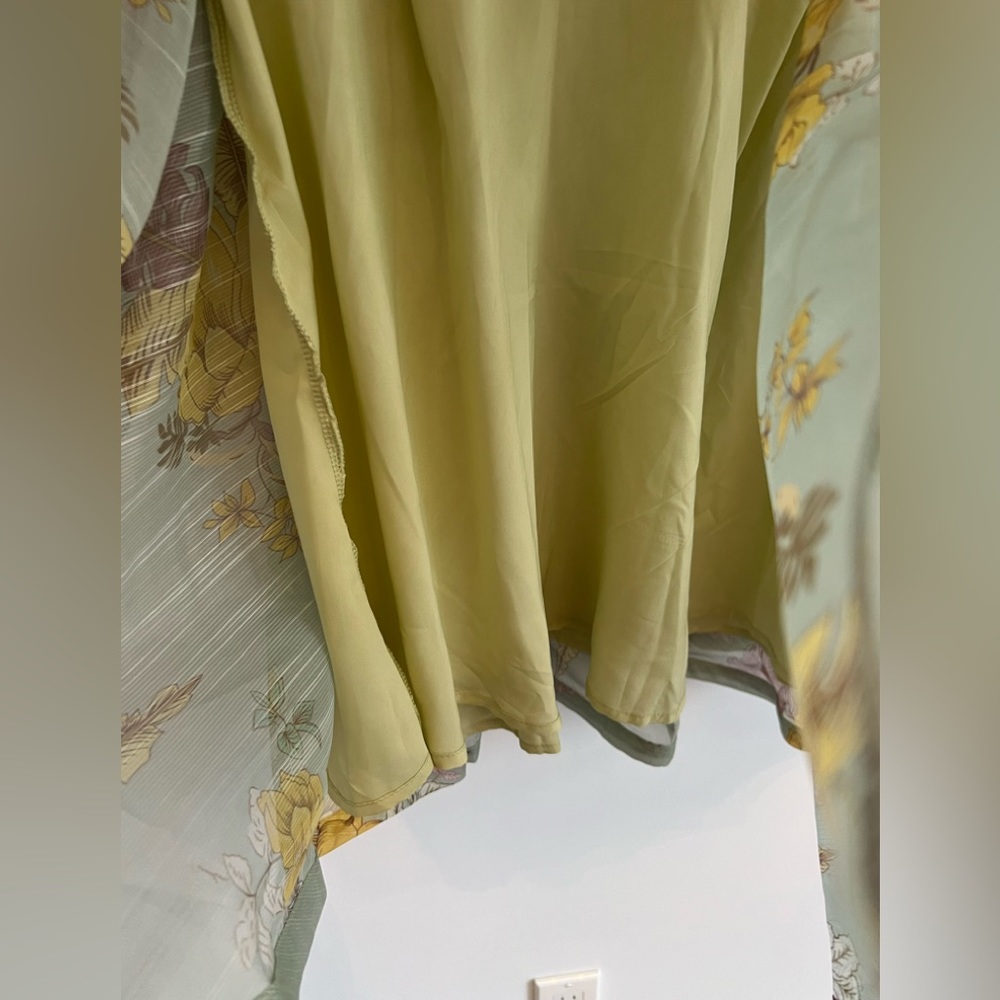 Floral green sage summer dress Small - Picture 5 of 13